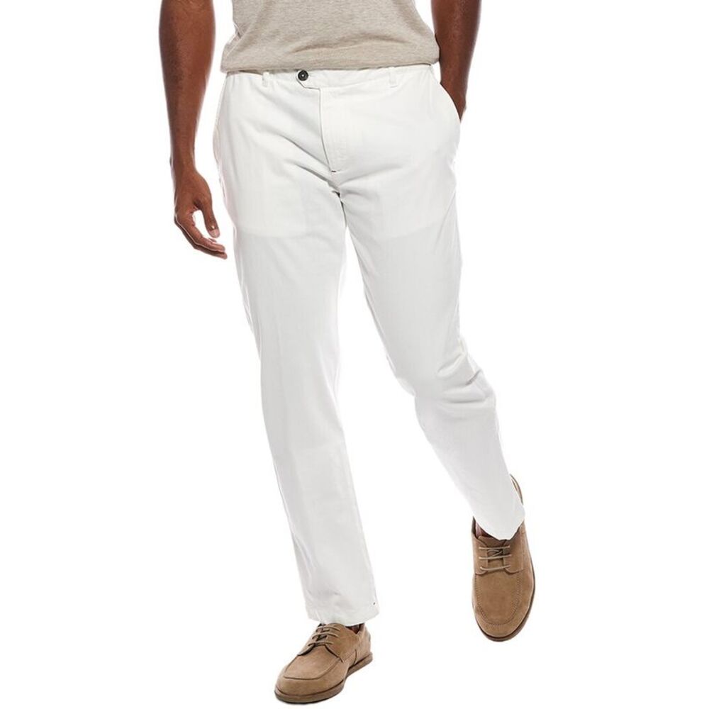 Isaia Mens  Straight Trouser, White